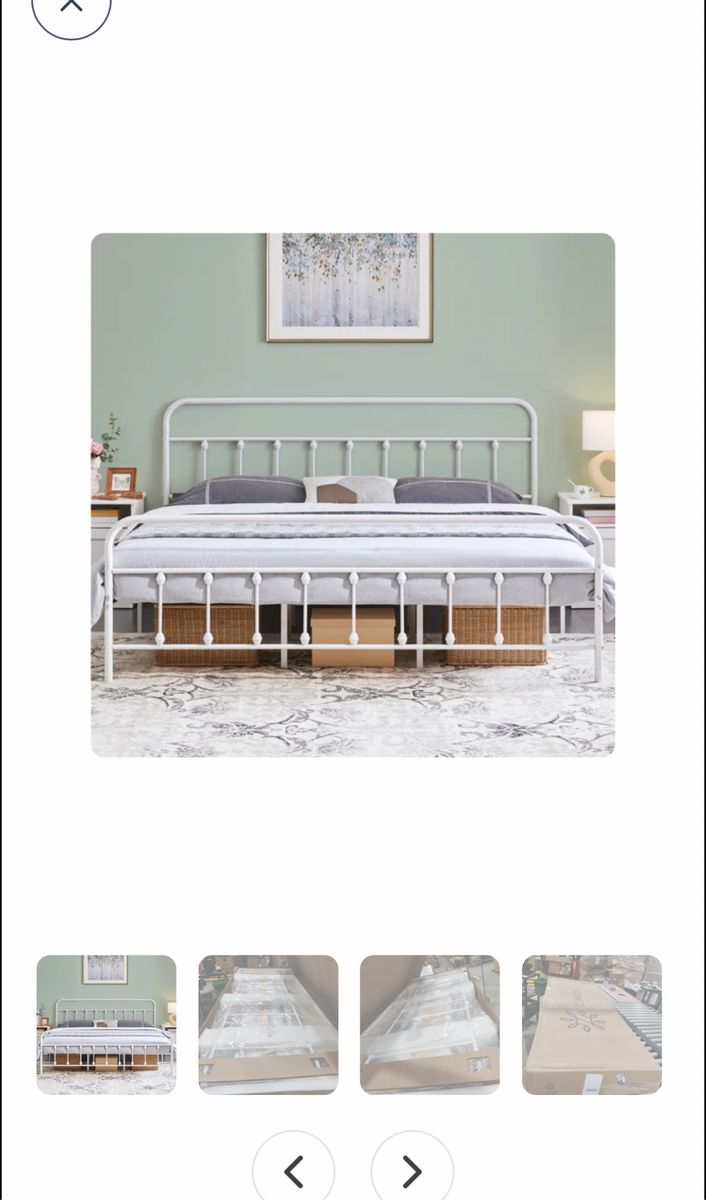 Zinus king iheavy iron bed frame