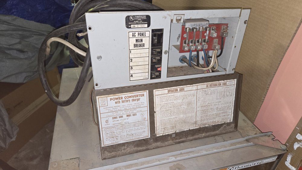 Older RV Shore Power Box and Fridge For Sale