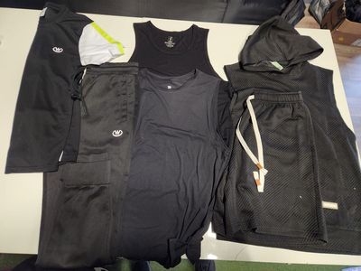 Men’s Black Athletic Bundle – 2 Full Sets + Tanks – Small/Medium - $45