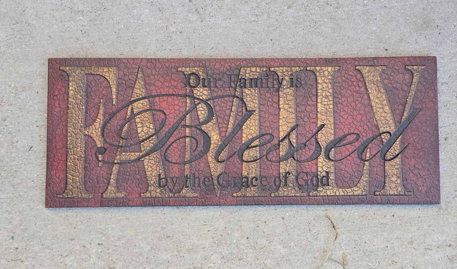 Traditional Family Blessed Wall Plaque – Wood Script Faith Wall Decor Sign