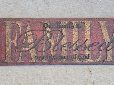 Traditional Family Blessed Wall Plaque – Wood Script Faith Wall Decor Sign