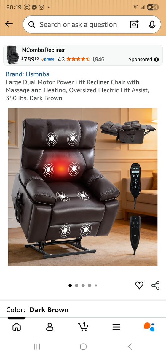 New dual motor lift recliner