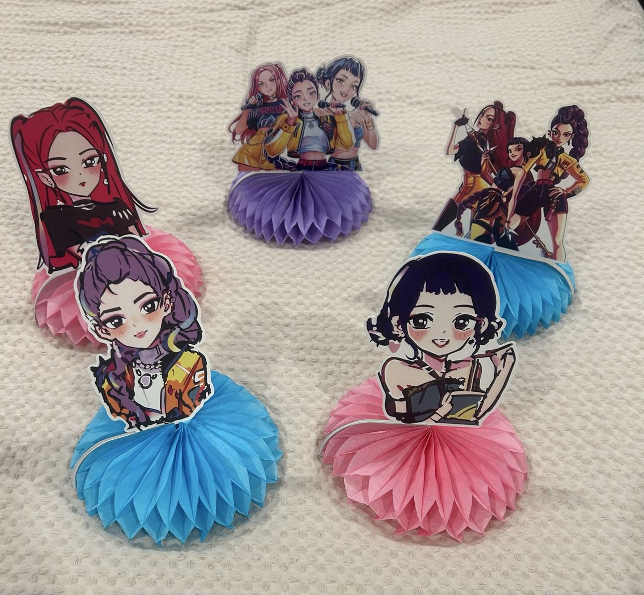 K-Pop Demon Hunters Birthday Party Decorations Set - Table Centerpieces, Banner & Poster