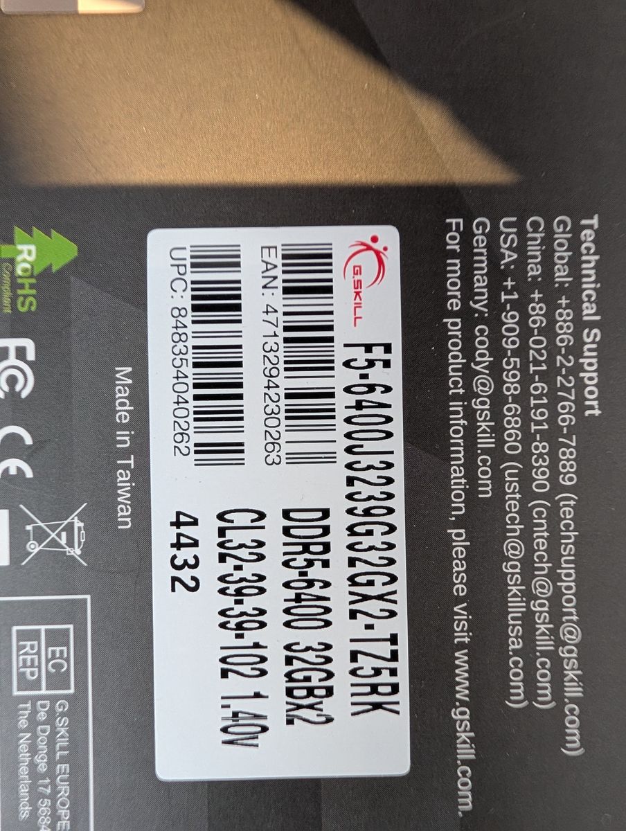 G.SKILL Trident Z5 RGB Series DDR5 RAM (Intel XMP 3.0) 64GB (2x32GB) 6400 MT/s