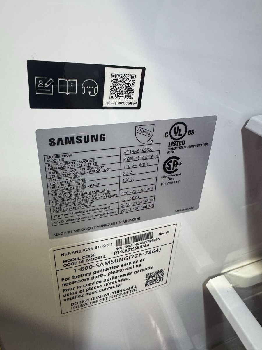 Samsung RT16A6195SR Top Freezer Refrigerator - Stainless Steel, 28" W x 66" H