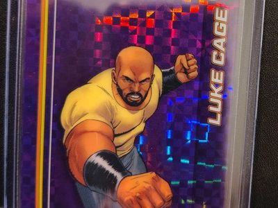 2026 Topps Chrome Marvel Luke Cage Purple Refractor Trading Card (68/75)
