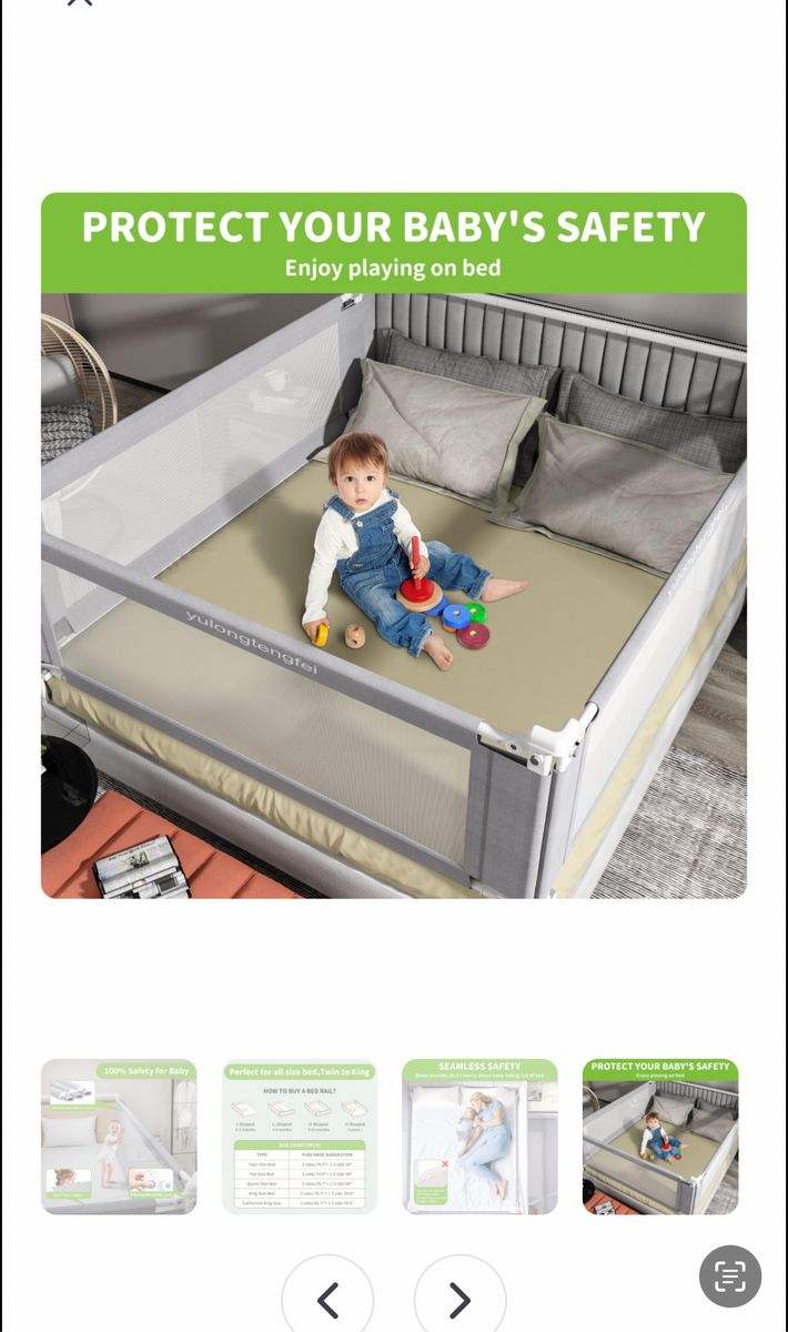 King bed toddler rails