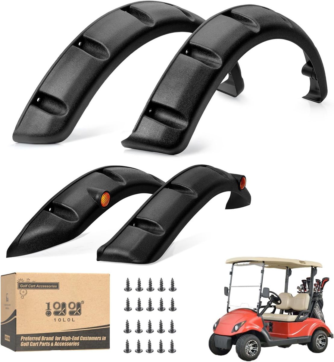 Yamaha G14, G16, G19, G22 Golf Cart Front & Rear Fender Flare Set