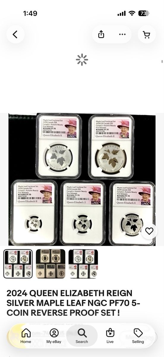 2024 Queen Elizabeth Reign silver maple leaf reverse proof first release pf70