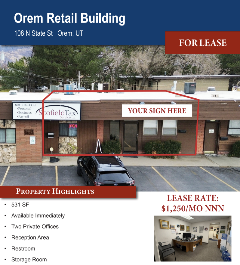 Orem Retail/Office Space for Lease
