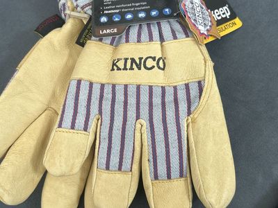 Kinco 1927 Lined Premium Grain Pigskin Palm Work Gloves Size Large
