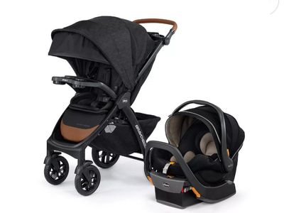 Chicco Bravo Primo Travel System: Stroller & KeyFit 35 Infant Car Seat in Black/Brown