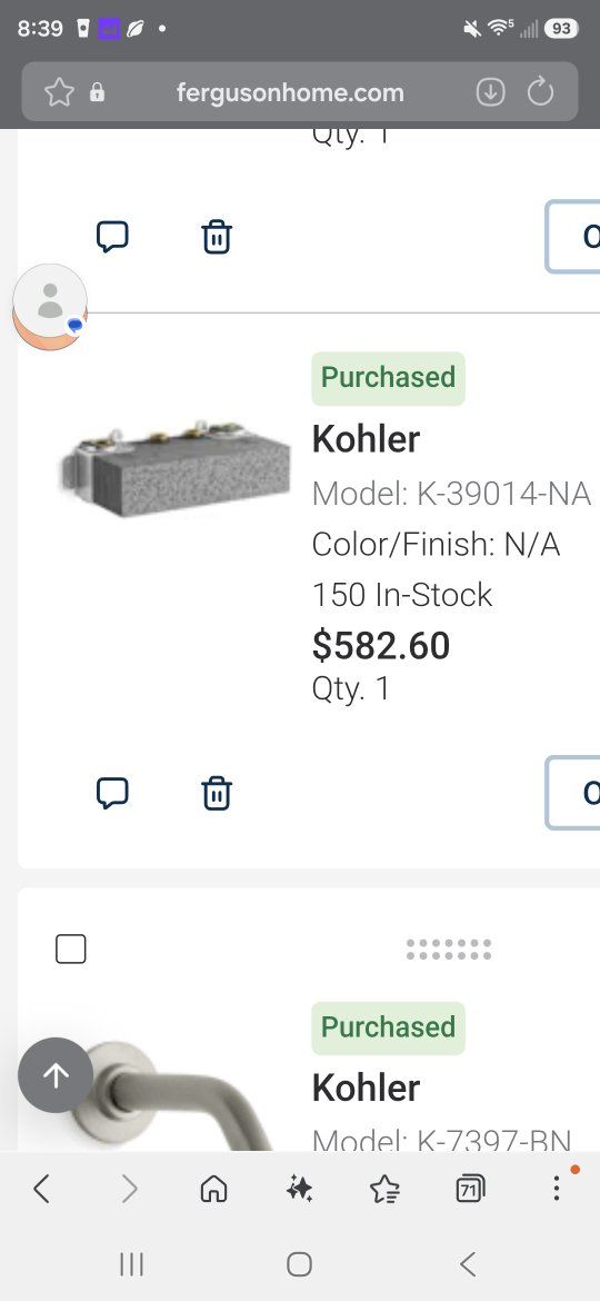 Kohler Anthem 3-port Recessed Mechanical Thermostatic Valve K-39014-NA