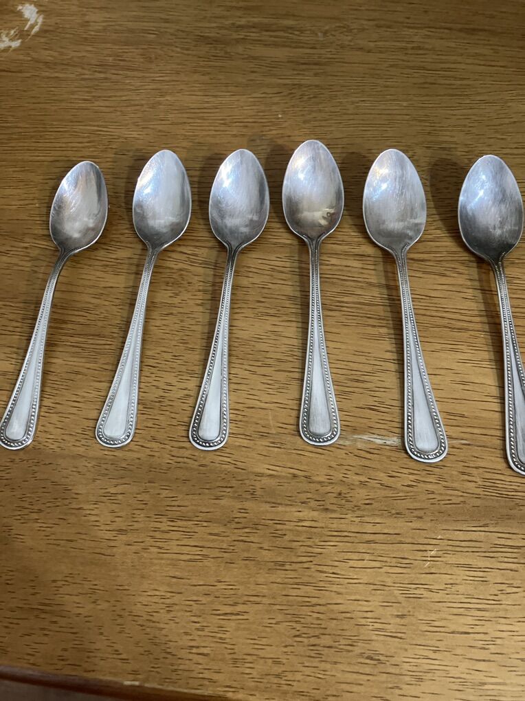 6 Vintage Silver Plated Coffee Spoons