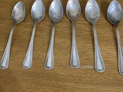 6 Vintage Silver Plated Coffee Spoons