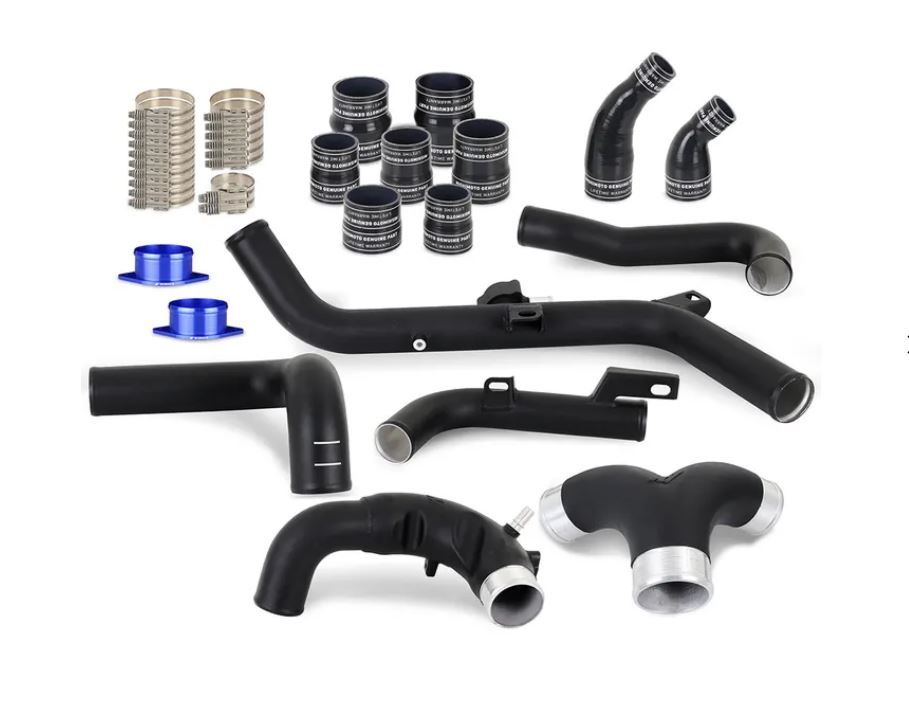 Mishimoto Stock Location Intercooler Pipe Upgrade Kit for 2021-2026 Ford Bronco 2.7L - Wrinkle Black MMICP-BR27-21USBK