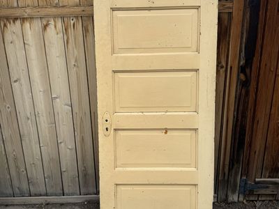 Vintage 1907 Solid Wood 5-Panel Interior Door - Architectural Salvage