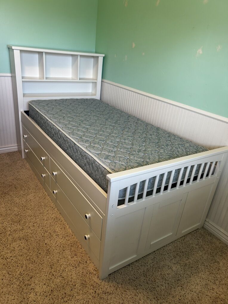 Twin Storage Bed + Mattress – $300 OBO