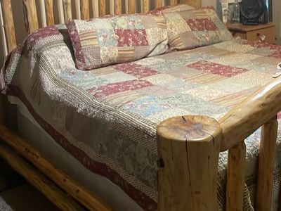 Handmade log bed