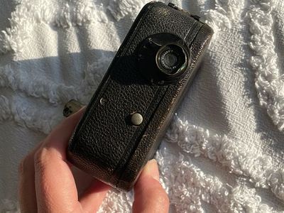 Vintage Pathescope Impulse 9.5mm Film Camera - Black Leatherette Finish, Untested