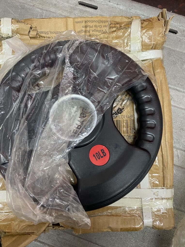 PAIR OF 10LB RUBBER GRIP PLATE$ barbell weights