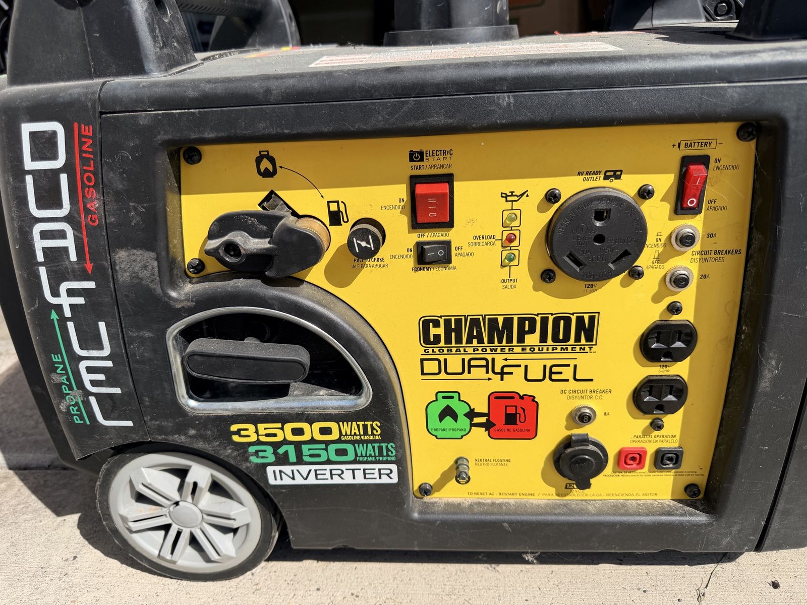 Dual Fuel Generator 3500w Champion