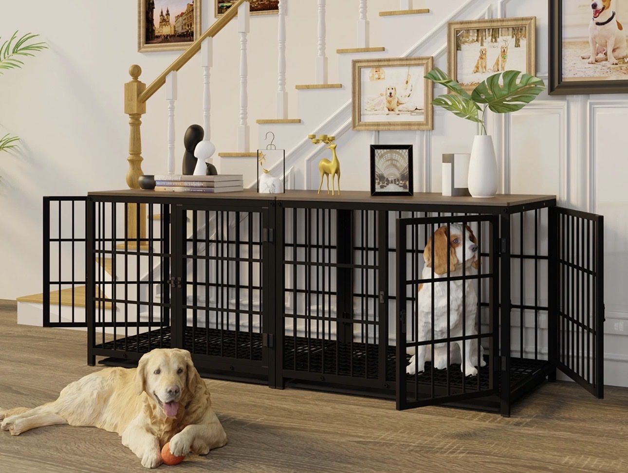 XL Dog Crate Furniture-Style Cages Heavy Duty Super Sturdy Dog Kennels End Table