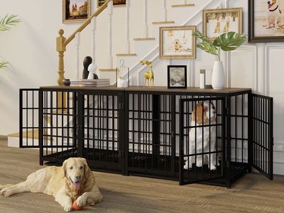 XL Dog Crate Furniture-Style Cages Heavy Duty Super Sturdy Dog Kennels End Table