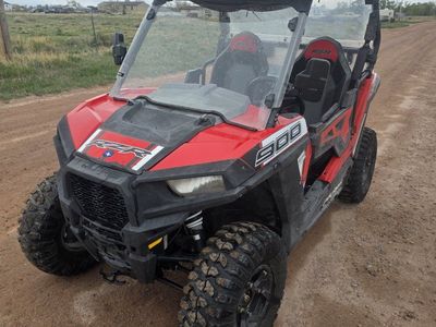 Polaris RZR 900 Trail EPS 2016 Red Side-by-Side UTV - 4669 Miles, Roof & Door Bags.