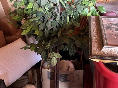 Lifelike Artificial Ficus Tree in Woven Basket - Green Foliage Decor