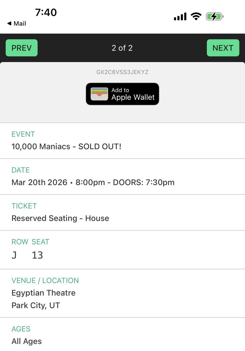 10000 Maniacs concert tickets