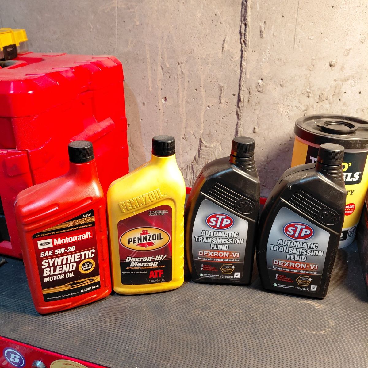 4 bottles new Dexron Transmission fluid and engine oil
