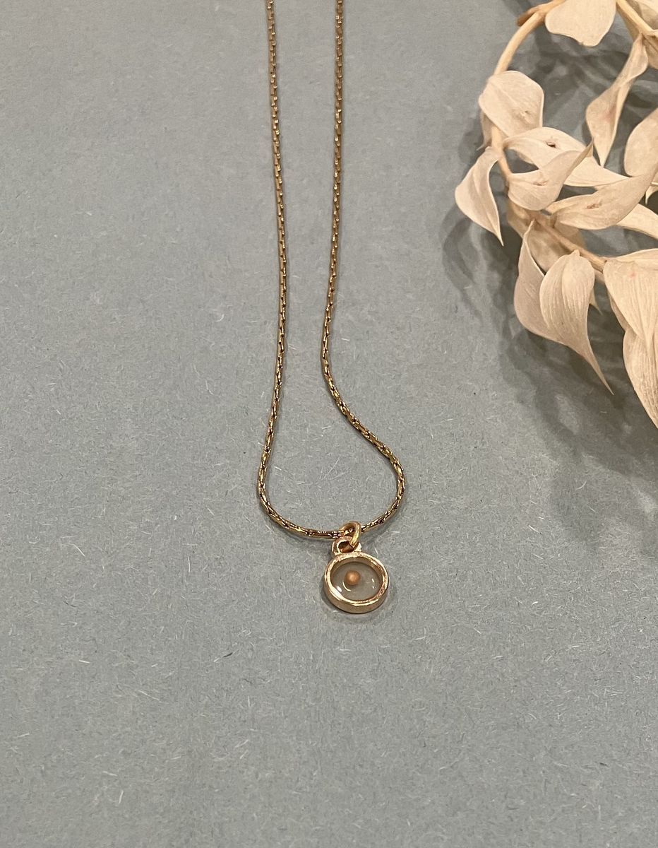 Minimalist Mustard Seed Pendant Necklace