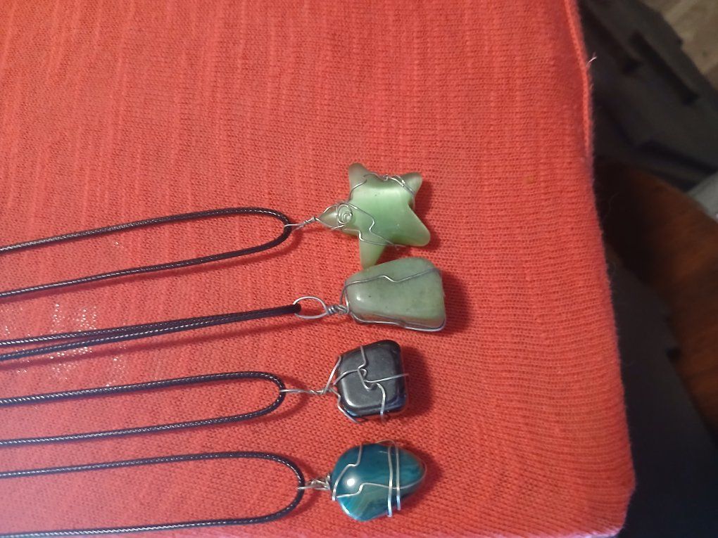wire wrapped by hand necklaces