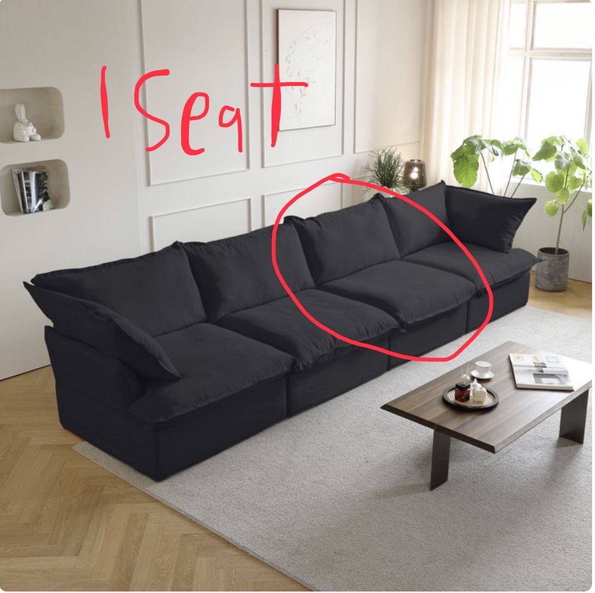 Sdorens Modular Sectional Sofa,Modern Linen Fabric Couch Free Combination Sofa,1-Seat