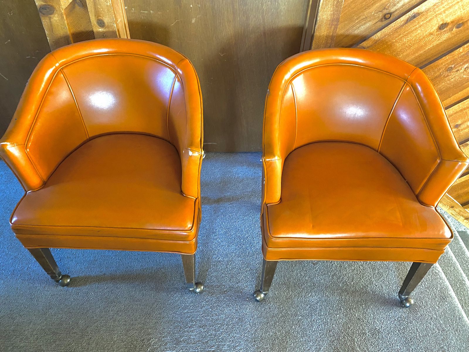 Vintage 1970's Orange Office Chairs