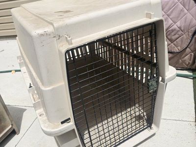 Used Beige Pet Carrier - Airline Approved Hard-Sided Travel Crate