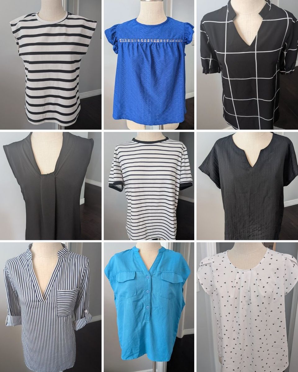 Lot of 9 Women's Tops Blouses Size Large Dana Buchman Shein