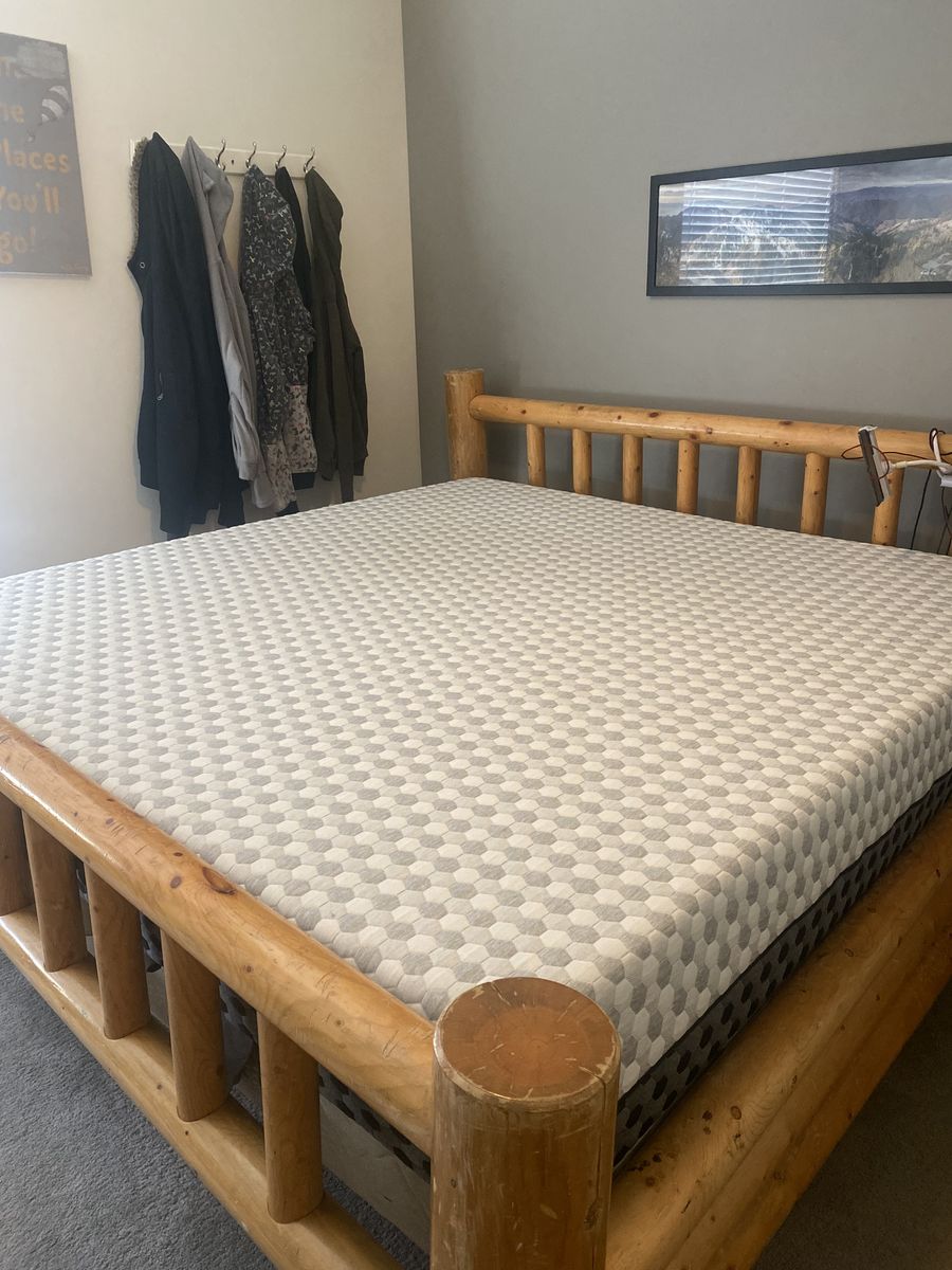 Handcrafted Solid Log King Bed Frame – Rustic Lodge Style – Extremely Heavy & High Quality