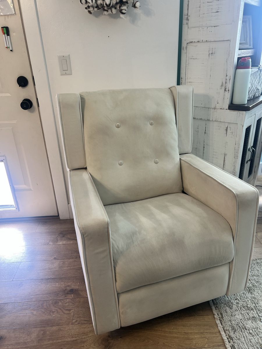 Glide,Rock, Recline cream chair