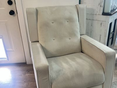 Glide,Rock, Recline cream chair