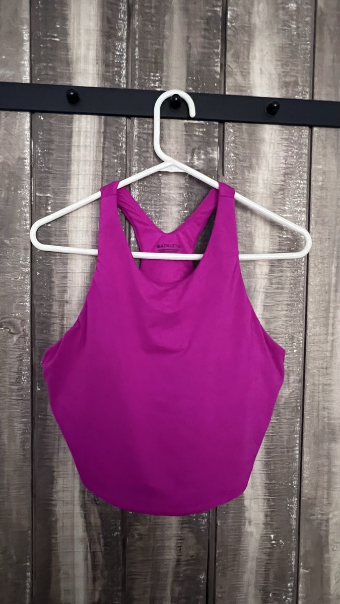 Athleta Magenta Pink High-Neck Racerback Tankini Top Size L