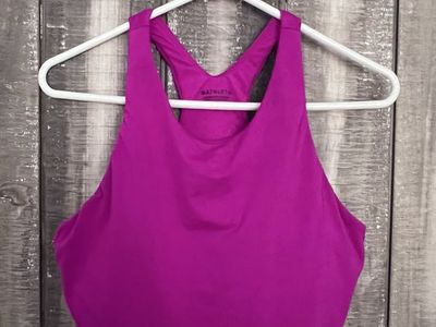 Athleta Magenta Pink High-Neck Racerback Tankini Top Size L
