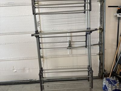 Rolling 3-Tier Clothes Drying Rack - Silver/Grey Laundry Organizer
