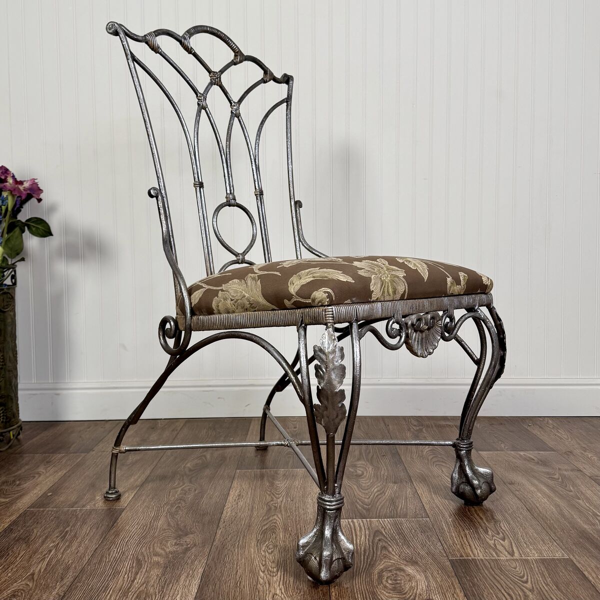 Cast Iron Accent Chair w/ Claw-and-Ball Feet