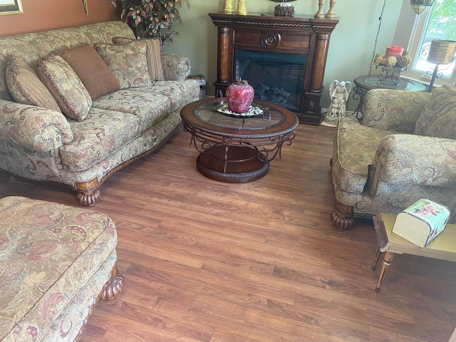 Tapestry Sofa, Chair and Ottoman