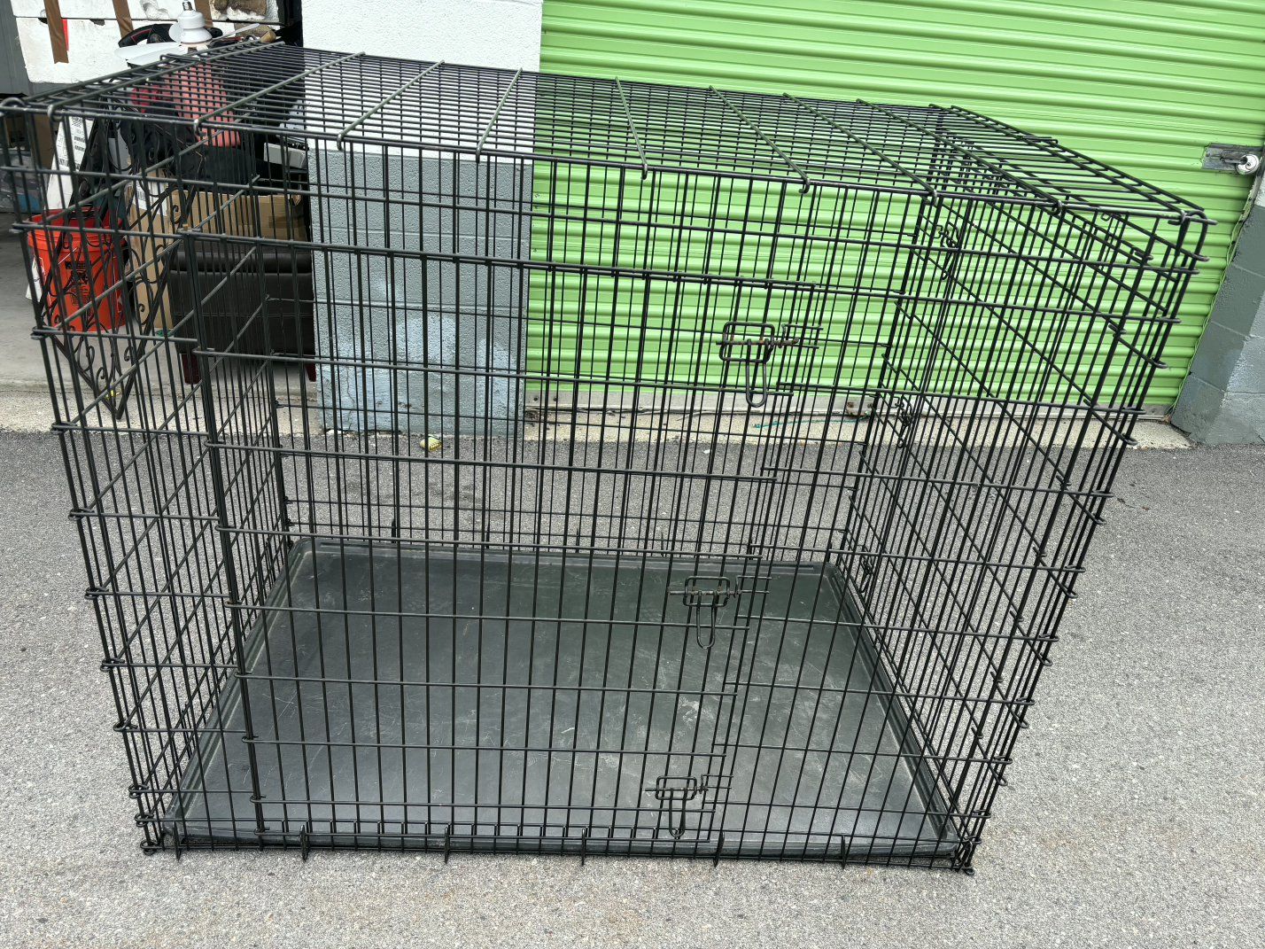 XXL WIRE DOG KENNEL DOBLE DOOR 54X36X45