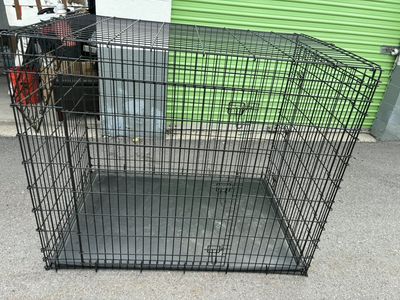 XXL WIRE DOG KENNEL DOBLE DOOR 54X36X45