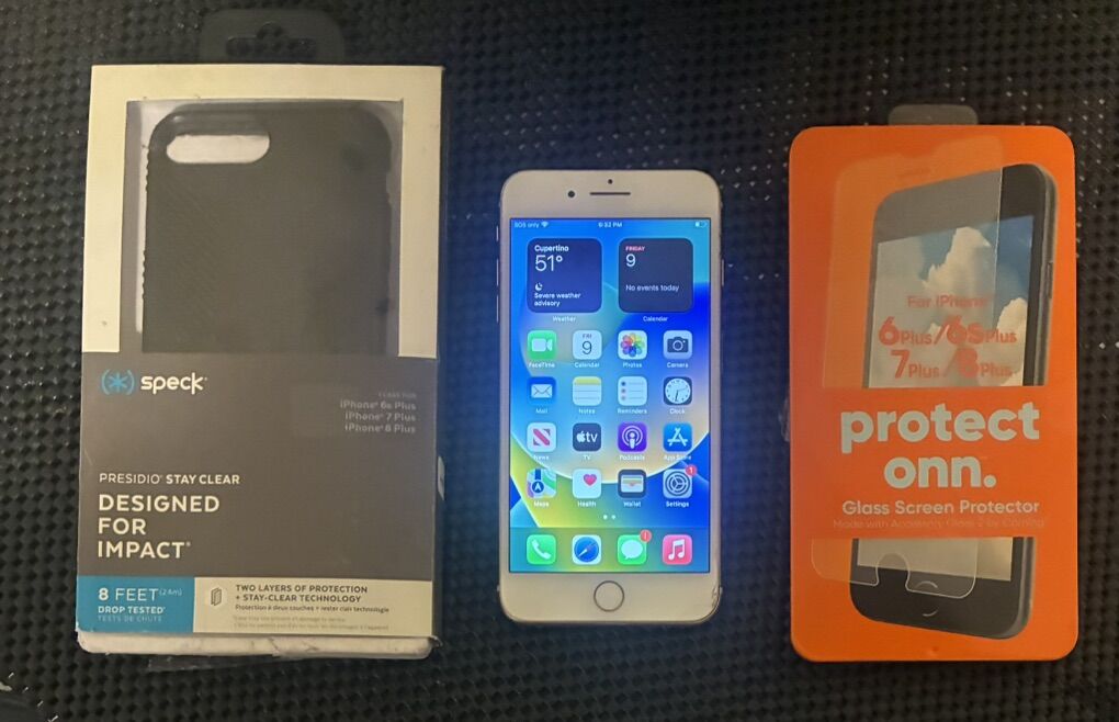 iPhone 8 Plus Unlocked Cracked W/ Case & Protector