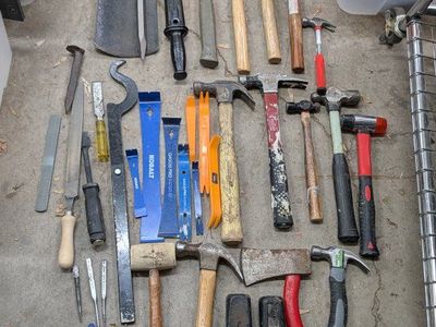 Hammers, pry bars, pliers, extension cords